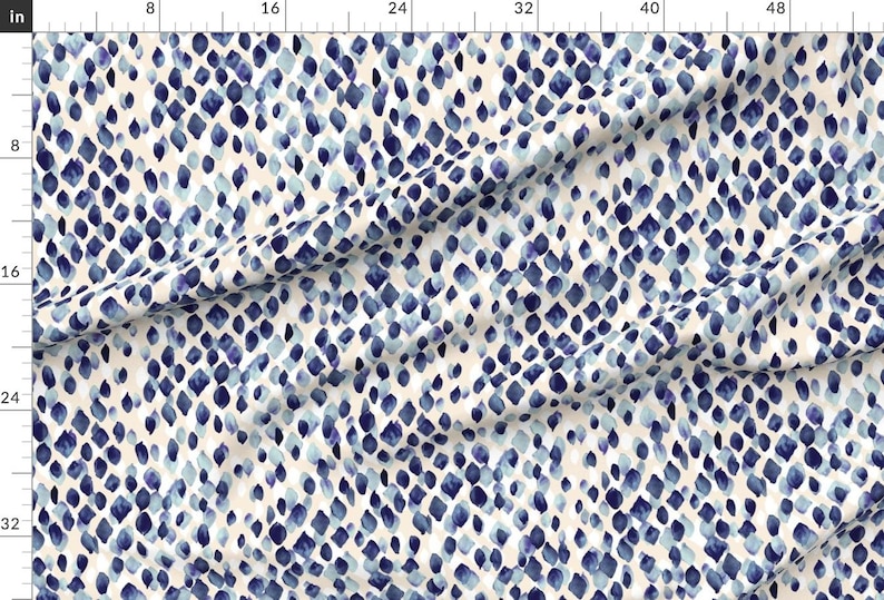 Abstract Indigo Blue Fabric - Indigo Rain By Crystal Walen - Indigo Blue Cotton Fabric By The Yard With Spoonflower image 2
