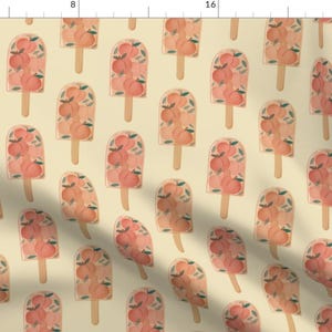 Peach Ice Pops Fabric - Peach Pops by charladraws - Yellow Peach Summer Peaches Ice Pop Summer Party Fabric by the Yard by Spoonflower