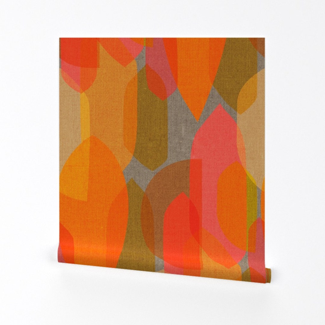 Mid Century Wallpaper Mid Century Colour Blocks by Etsy
