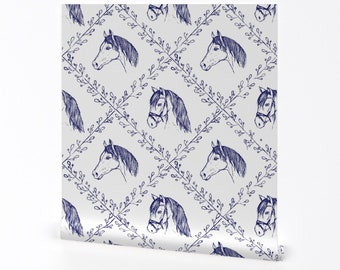Horses Wallpaper - Horses - Large Scale By Whimsical Brush - Horses Custom Printed Removable Self Adhesive Wallpaper Roll by Spoonflower
