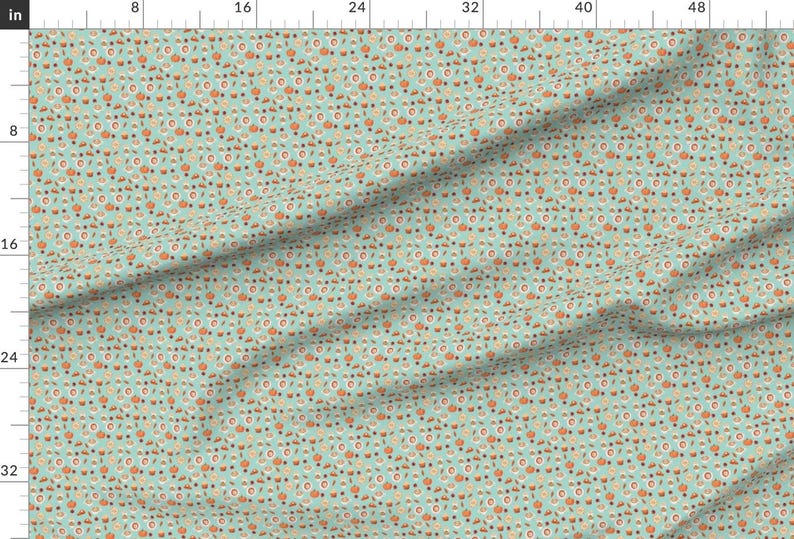 Pumpkin Spice Fabric - Mini - Watercolor Psl - Pumpkin Spice Latte, Coffee, Latte, Pumpkin, Fall, Autumn Fabric - Mint By Charlottewinter image 2