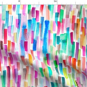 Multicolor Stroke Fabric - Colorful Brushstrokes Candy By Ninola-Design - Painterly Kids Playroom Cotton Fabric By The Yard With Spoonflower