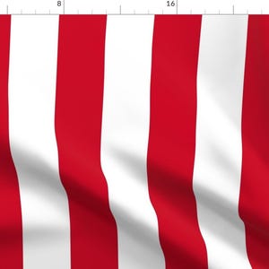 Circus Stripes Fabric - Carnival 3 Inch Red Stripes By Risarocksit - Circus Red Vertical Stripes Cotton Fabric By The Yard With Spoonflower