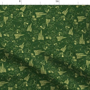 Bears Fabric - National Parks By Stephaniecake - Bears Green Nature Landscape Park Hiking Outdoor Cotton Fabric By The Yard With Spoonflower