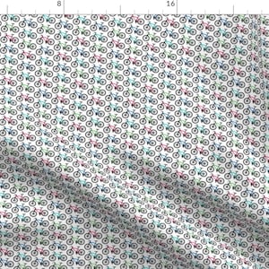 Bicycles Fabric - Mountain Bike Multi Tiny By Andibird - Bicycles Sport Cycling Upholstery Decor Cotton Fabric By The Yard With Spoonflower
