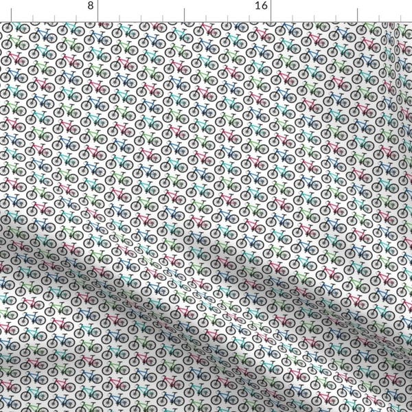 Bicycles Fabric - Mountain Bike Multi Tiny By Andibird - Bicycles Sport Cycling Upholstery Decor Cotton Fabric By The Yard With Spoonflower