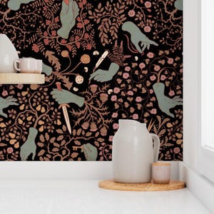 Papel de Parede com Estampa de Mãos - Suas Mãos Estão Frias, da Tanaudel - Estilo Romântico Floral Vitoriano Gótico, Removível e Autoadesivo, em Rolo, da Spoonflower imagem 7
