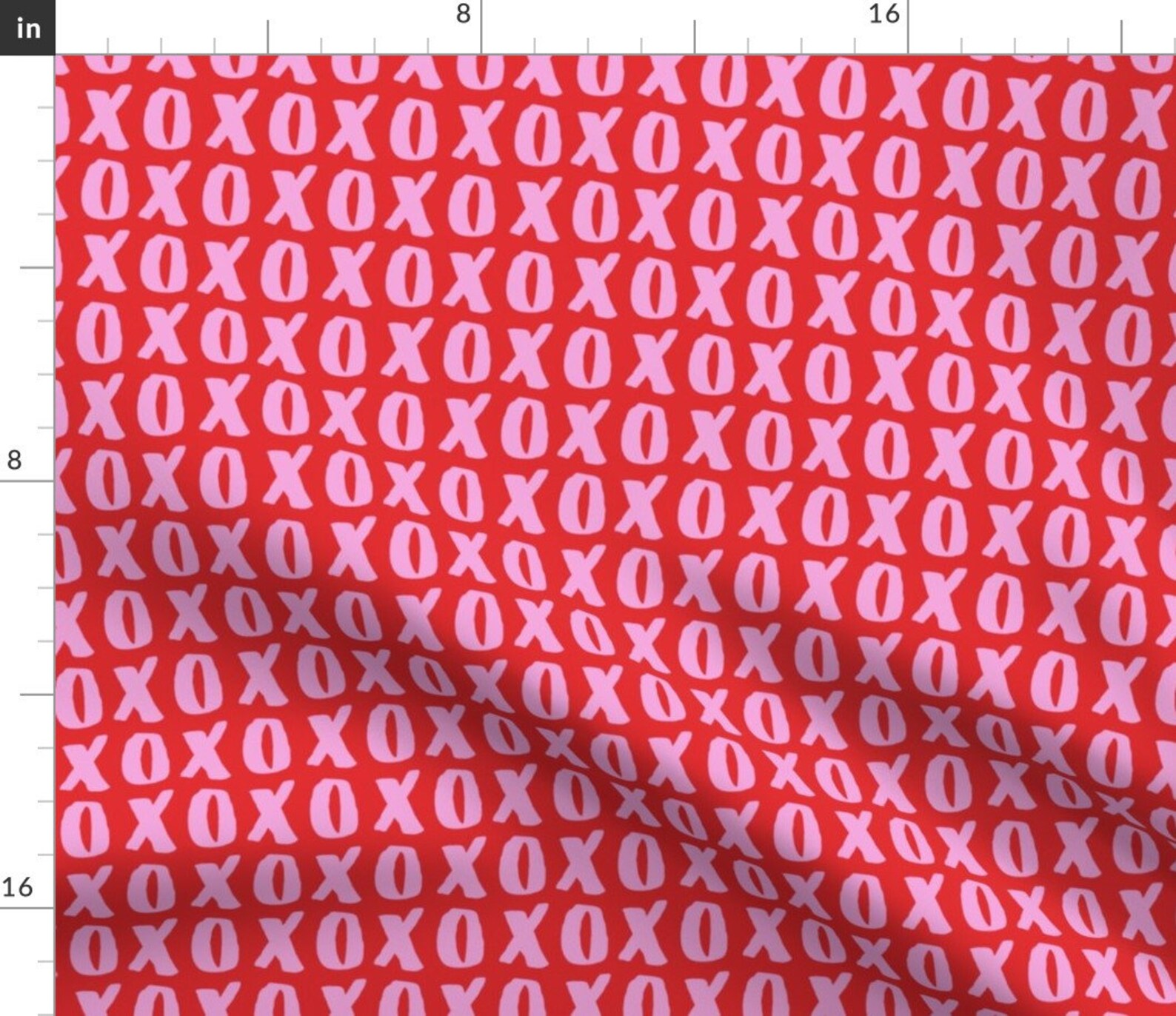 Hugs And Kisses Fabric XOXO By Littlearrowdesign Pink Red Etsy