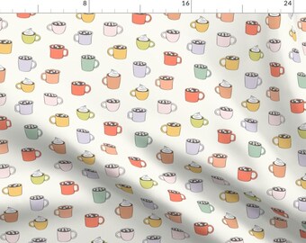 Fall Cocoa Fabric - Hot Cocoa - Hot Chocolate - Fall Colors By Littlearrowdesign - Fall Kitchen Cotton Fabric By The Yard With Spoonflower