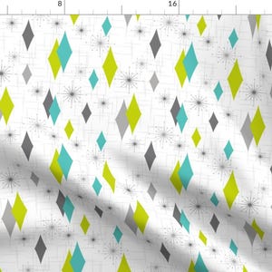 Mid Century Modern Fabric - Mod Lime by tonyanewton - Retro Inspired Atomic Era 1950s 1960s Look  Fabric by the Yard by Spoonflower