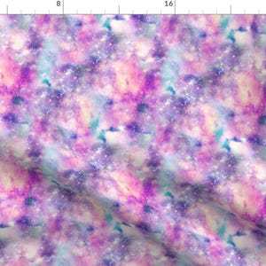 Purple Fabric - Cosmic Unicorn Galaxy by theimagemart -  Space Clouds Sky Kawaii Space Pastel Galaxy  Fabric by the Yard by Spoonflower