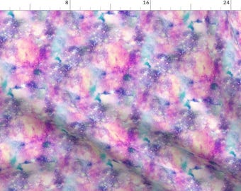 Purple Fabric - Cosmic Unicorn Galaxy by theimagemart -  Space Clouds Sky Kawaii Space Pastel Galaxy  Fabric by the Yard by Spoonflower