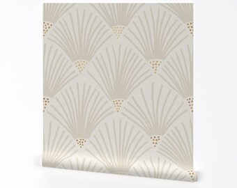 Neutral Glam Wallpaper - Charleston by amy_maccready - Art Deco Arches Scallops Elegant Removable Peel and Stick Wallpaper by Spoonflower