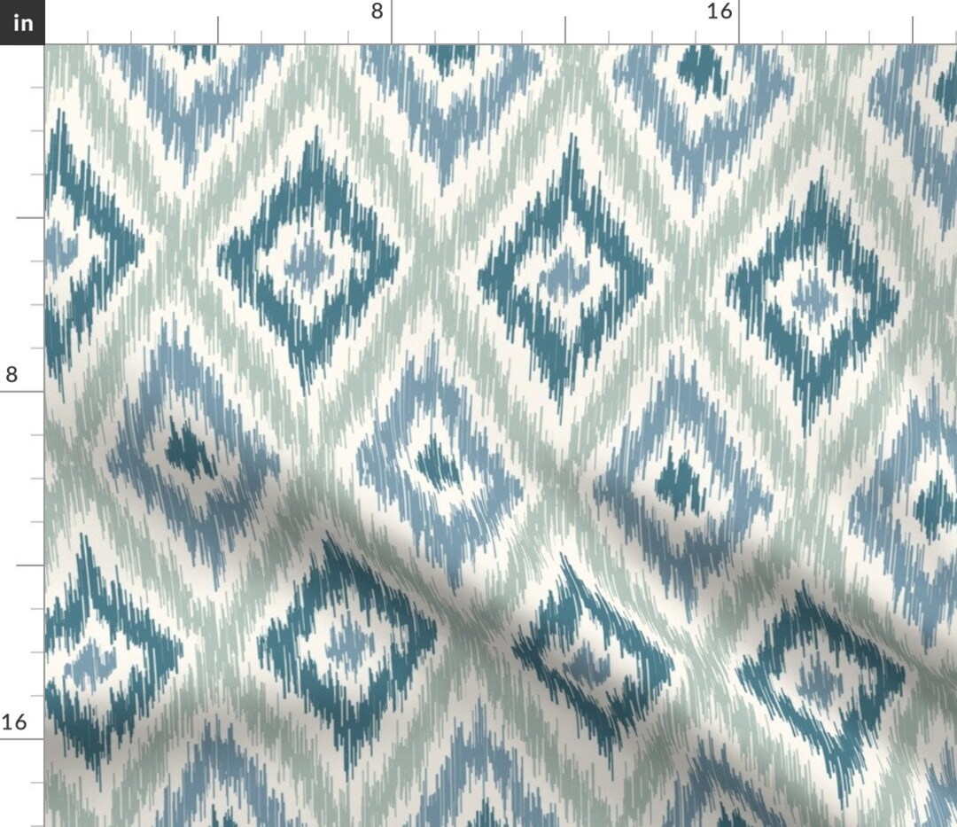 Ikat Fabric Diamond Ikat by Melissahyattfabrics Ikat Blue Indigo Modern ...