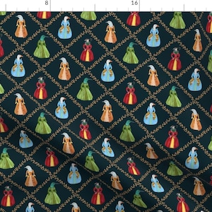 Whimsical Birds Apparel Fabric - Tudor Birds by dasbrooklyn - Renaissance Fun Cute Birds Happy Cheerful Tudor Clothing Fabric by Spoonflower