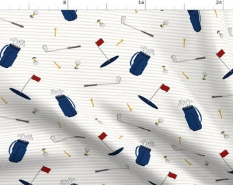 Golfstoff - Tee Time - Marineblau - Golfstoff von Littlearrowdesign - Golfschläger, Taschen, Tees, Baumwollstoff, Massenware bei Spoonflower