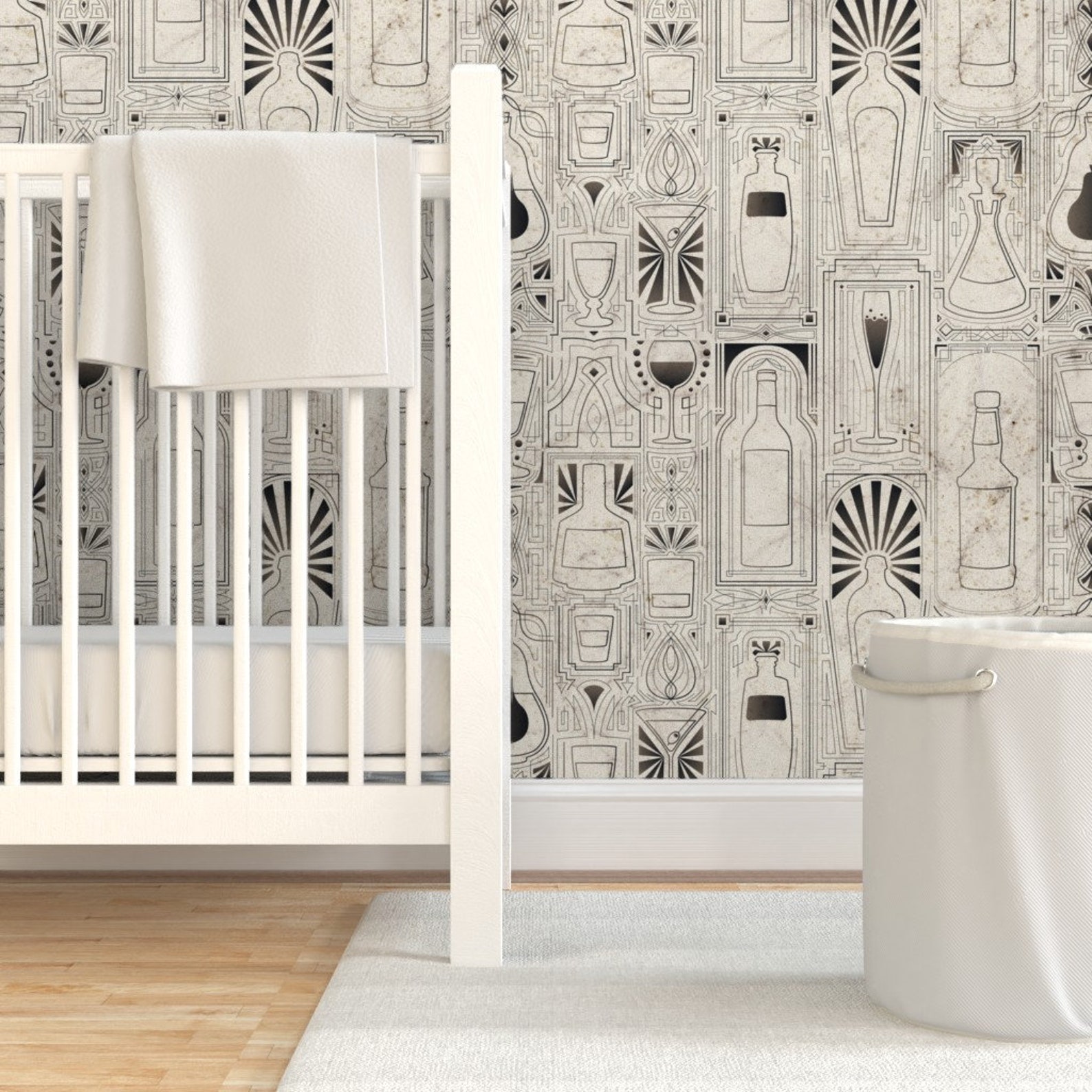 Vintage Bottles Wallpaper Bottles Glasses by Miyatake - Etsy