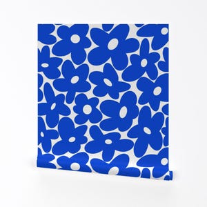 Geometric Floral Removable Peel and Stick Wallpaper - Modern Groovy Modern Floral - Wall Art Wall Decor - Modern Bold Floral  by krystinmann