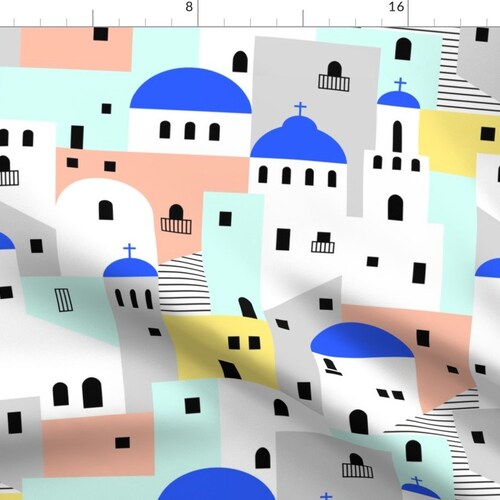 Greek Fabric Iconic Greek Pattern by Statement Goods Greek Etsy