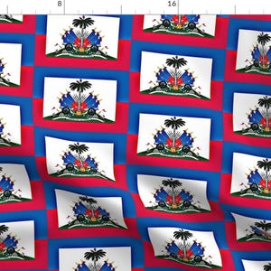 Haitian Flags Fabric - Haitian Flag Red And Blue By Robin Rice - Haiti Country Flags Blue Red Cotton Fabric By The Yard With Spoonflower