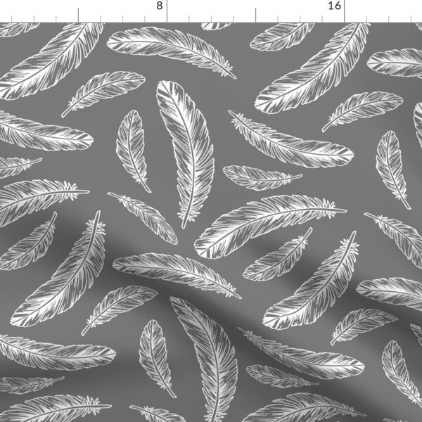 Grey and White Feathers Etsy