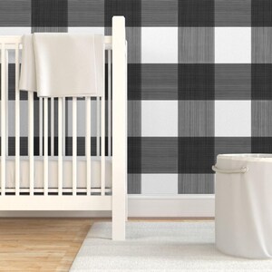 Buffalo Check Wallpaper - Black 6" Buffalo Plaid By Danika Herrick - Custom Printed Removable Self Adhesive Wallpaper Roll by Spoonflower image 6