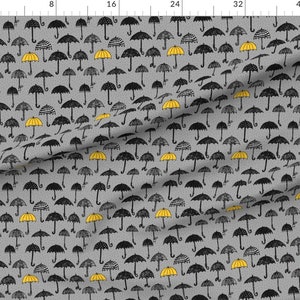 Yellow Umbrella Fabric One Yellow Umbrella By Celebrindal Spring Rain Nursery Decor Cotton Fabric By The Yard With Spoonflower image 3