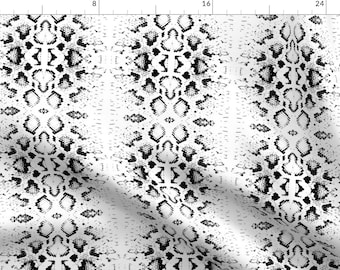 Snake Fabric - Snake Skin Texture Seamless Black and White By Ekaterinap - Snake Skin Print Cotton Fabric by the Yard with Spoonflower