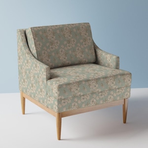 Pioenrozen bekledingsstof - mint pioenroos door conroycreekdesigns - groene crème bloemen bloemen grillige stof op maat gesneden met lepelbloem