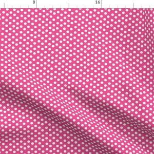 Pink Polka Dots Fabric - Pretty Polka Dots In Hot Pink By Thepinkhome - Small Dots Upholstery Cotton Fabric By The Yard With Spoonflower
