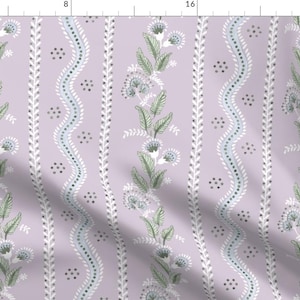 Lavender Regency Fabric - Lilac Emma Stripe by danika_herrick - Pastel Purple Cottagecore Soft Blue Fabric by the Yard by Spoonflower