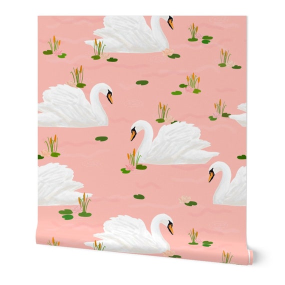 Swan Wallpaper Swan Pink by Lydia Meiying Bird Animal Girl - Etsy Swan Wallpaper Swan Pink by Lydia Meiying Bird Animal Girl - Etsy