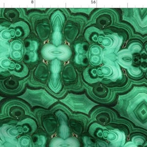 Mirrored Malachite Fabric - Malachite 4 Large Scale By Pricedesigns - Malachite Green Gemstone Cotton Fabric By The Yard With Spoonflower