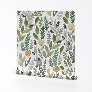 Leaves Wallpaper - Spring Leaves By Bluebirdcoop - Green Watercolor Custom Printed Removable Self Adhesive Wallpaper Roll by Spoonflower
