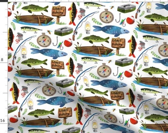 Fishing Fabric - Gone Fishing by gingerlous - Camping Adventure Canoe  Vacation Outdoors Fabric by the Yard by Spoonflower