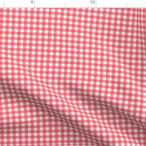 Red Gingham Fabric - Gingham Red By Sylviaoh - Red and White Gingham Home Decor Cotton Fabric By The Yard With Spoonflower