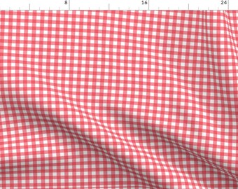 Red Gingham Fabric - Gingham Red By Sylviaoh - Red and White Gingham Home Decor Cotton Fabric By The Yard With Spoonflower