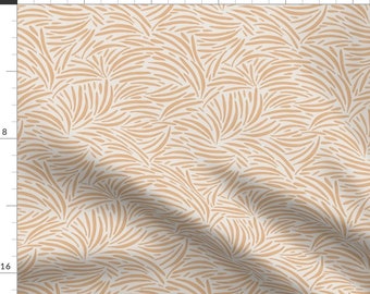 Boho Abstract Lleaf Fabric - Abstract Natural Leaves by evamatise - Sand Beige Simple Neutral Fabric by the Yard by Spoonflower