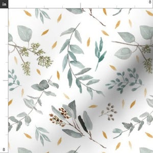 Foliage Fabric - Eucalyptus Leaves + Gold Flecks || Australian Native Leaves + Foliage By Erin Kendal - Foliage Fabric With Spoonflower image 3