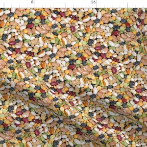 Beans Fabric - Beans Peas And Lentils By Hannafate - Beans Peas Lentils Photography Food Kitchen Cotton Fabric By The Yard With Spoonflower