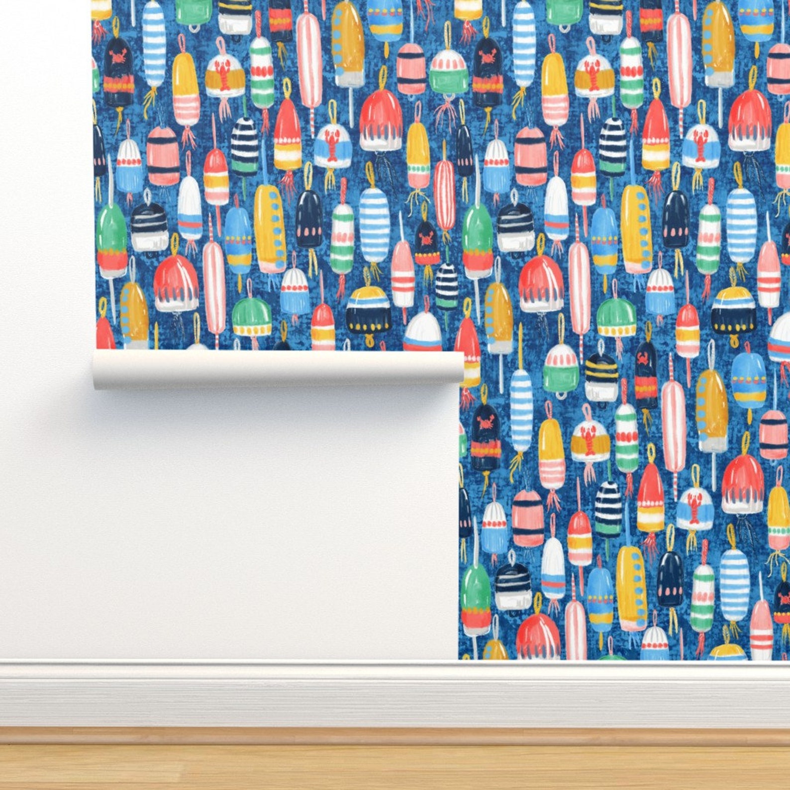 Nautical Buoy Wallpaper Lobster Buoys Maximalism 14 by - Etsy