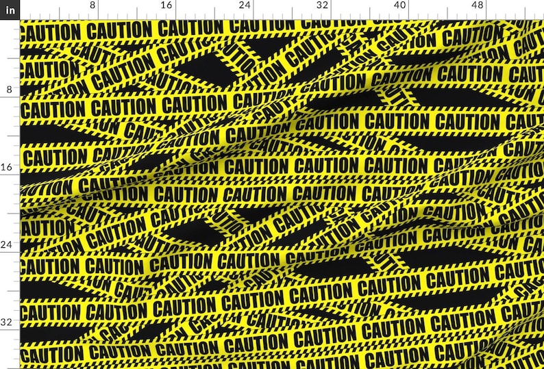Caution Barricade Fabric - Construction Notice Warning Danger Hazard Life Sized By Raveneve - Cotton Fabric By The Yard With Spoonflower image 2