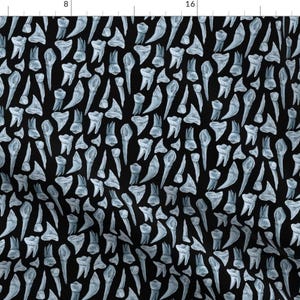 Teeth Fabric - Creepyteeth By Washburnart - Abstract Teeth Cotton Fabric By The Yard With Spoonflower