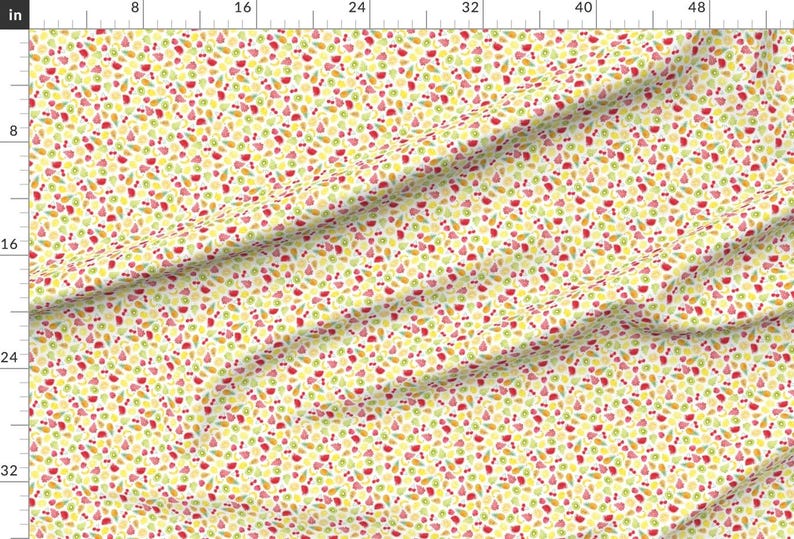 Summer Fruits Small Scale Pattern Fabric - Tutti Frutti Ditsy Summer by ...