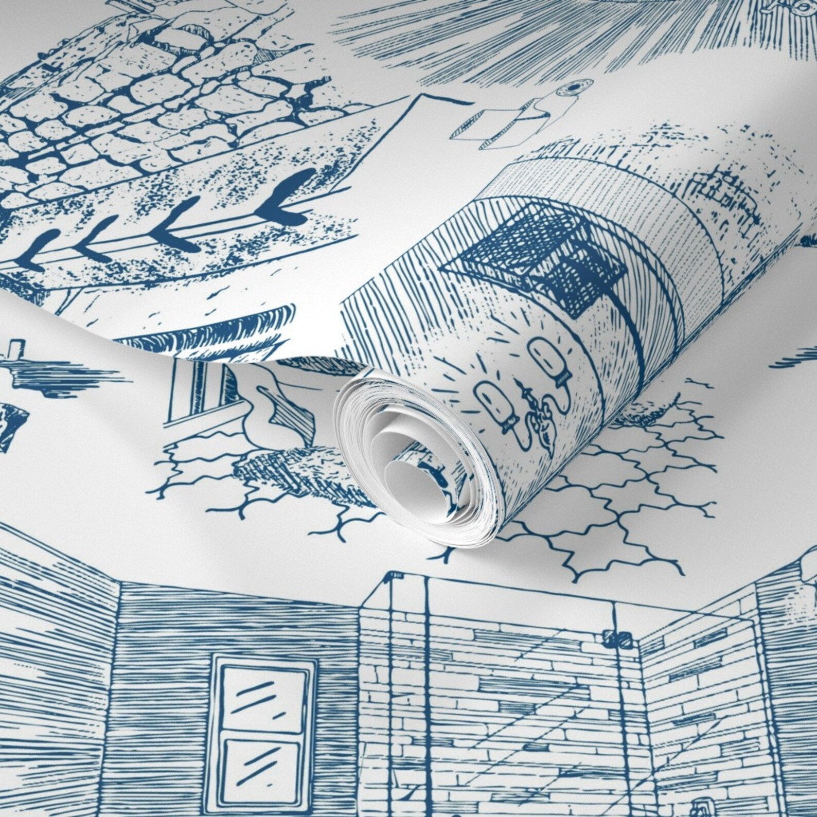 Toilet Wallpaper Toilets Through Time by - Etsy