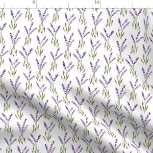 Purple Lavender Fabric - Lavender Bunches By Jillbyers - Watercolor Lavender Home Decor Cotton Fabric By The Yard With Spoonflower