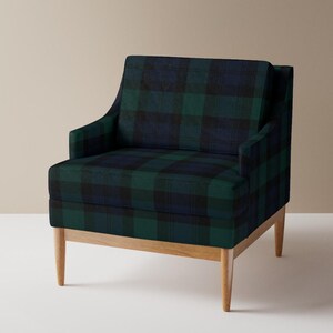 Green Blue Tartan Upholstery Fabric- Blackwatch Tartan by peacoquettedesigns - Winter Plaid Scottish Fabric By The Yard With Spoonflower image 7