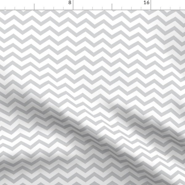 Chevron Fabric - Chevron Light Grey By Misstiina- Chevron Zigzag Nursery Decor Upholstery Trendy Cotton Fabric By The Yard With Spoonflower