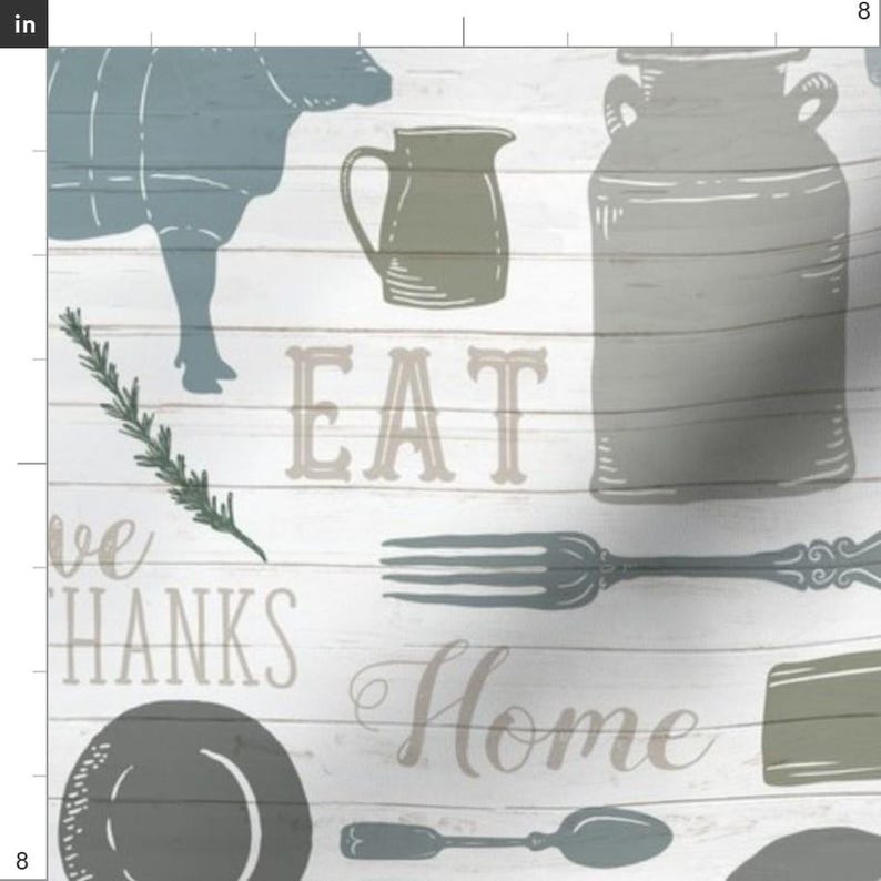 Modern Farmhouse Fabric - Sing For Your Supper // Gather Round Give Thanks By Zirkus Design - Cotton Fabric By The Yard With Spoonflower image 3