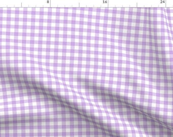 Purple Fabric - 12" Lavendar Gingham  by gingerlous -  Plaid Gingham Check Gingham Fabric Purple Gingham Fabric by the Yard by Spoonflower